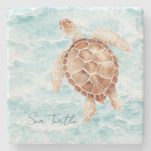 Ocean Sea Turtle Stone Coaster