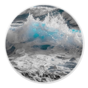 Ocean Sea Wave Ceramic Cabinet Knob