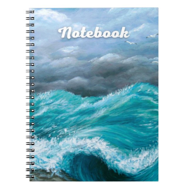 Ocean Sea Wave Storm 244 painting Notebook (Front)