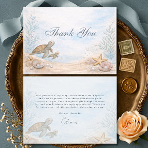 Ocean Sea You Soon Baby Shower Thank You Card