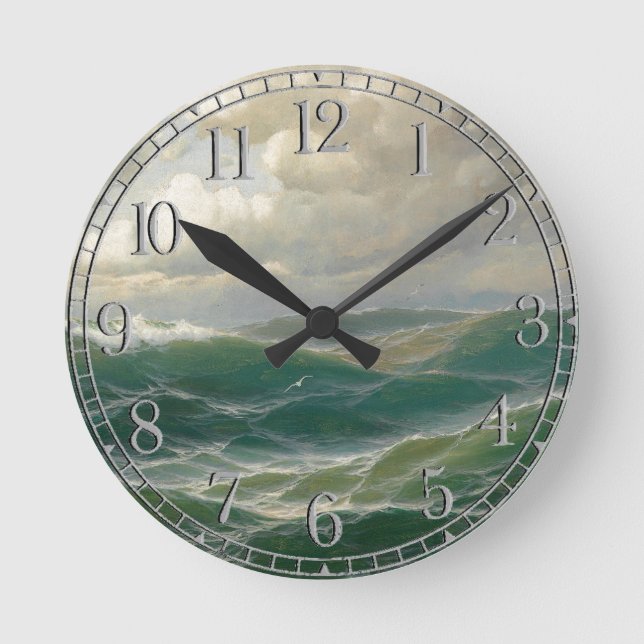 Ocean Seabird Waves Sea Jensen Wall Clock (Front)