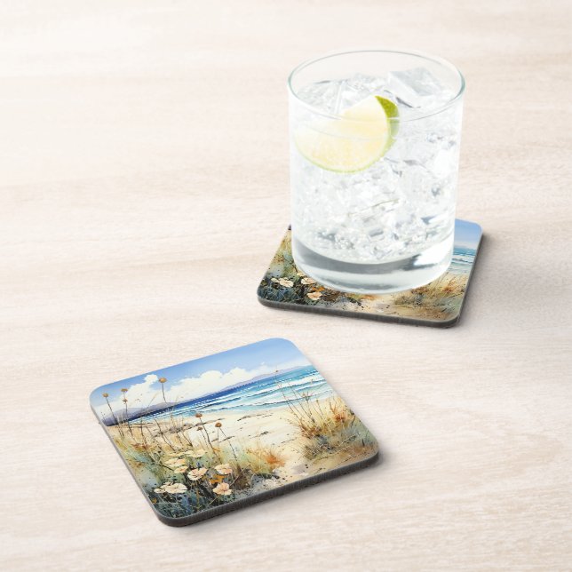 Ocean Seascape watercolor Coaster (Right Side)