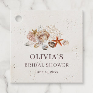Ocean Seashells Beach Boho Coastal Bridal Shower Favour Tags