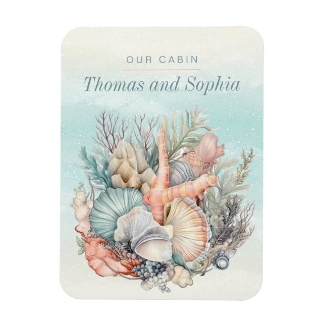 Ocean Seashells Cruise Ship Stateroom Magnet (Vertical)