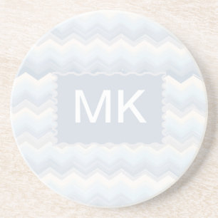 Ocean Shades Watercolor Chevron Coaster