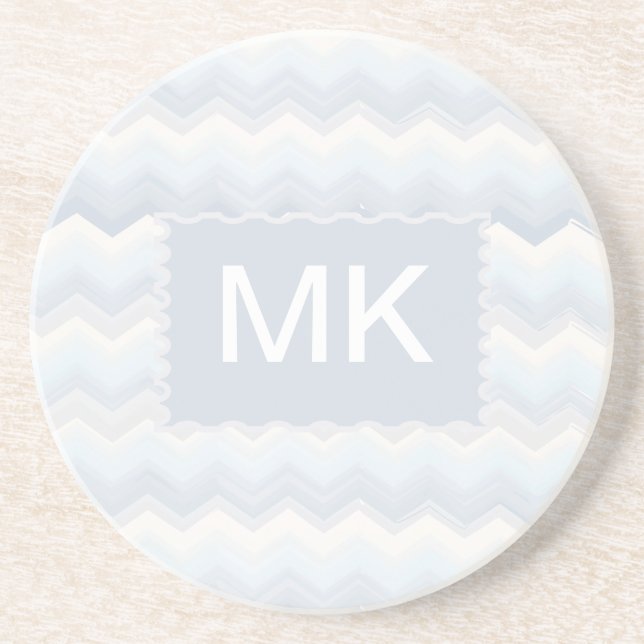 Ocean Shades Watercolor Chevron Coaster (Front)
