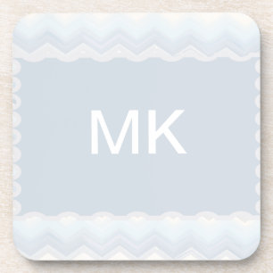 Ocean Shades Watercolor Chevron Coaster