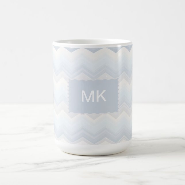 Ocean Shades Watercolor Chevron Coffee Mug (Center)