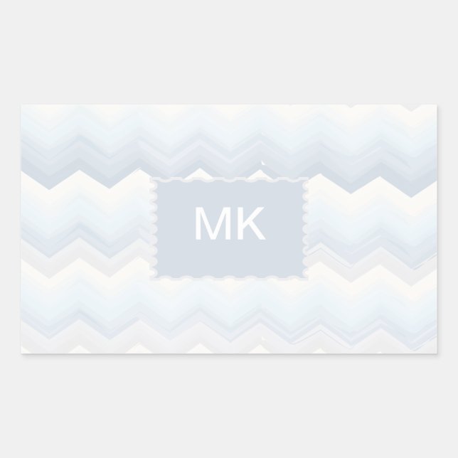 Ocean Shades Watercolor Chevron Rectangular Sticker (Front)