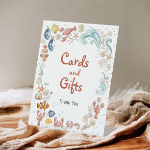 Ocean She Is a Catch Cards & Gifts Bridal Shower Pedestal Sign
