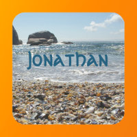 Ocean Shells Photo Blue Name Text