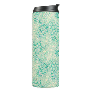 Ocean Shells Sea Waves Abstract Vintage Pattern Thermal Tumbler