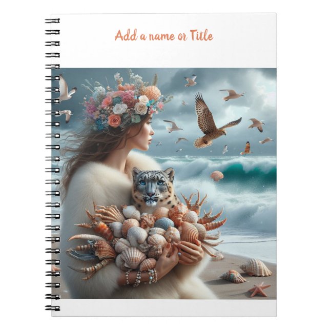 Ocean Shells Woman Notebook (Front)