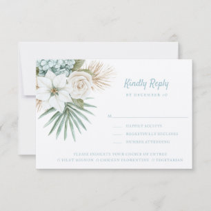 Ocean Shore Beach Kindly Reply Meal Options RSVP Card