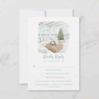 Ocean Shore | Beach | Kindly Reply | Meal Options RSVP Card
