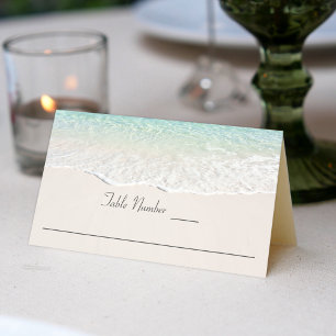 Ocean Shoreline Beach Reception Place Card