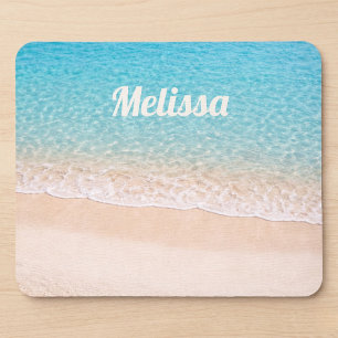 Ocean Shoreline Custom Name Mouse Pad