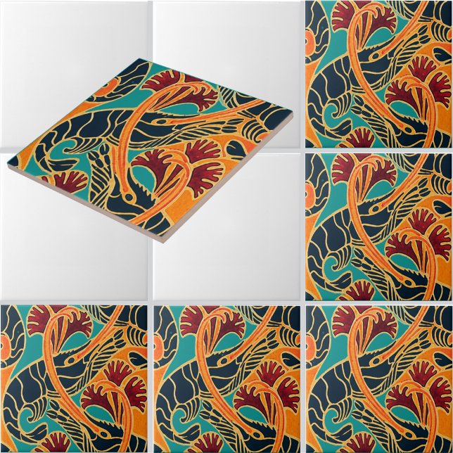 Ocean Shrimp And Seaweed Pattern Tile (Creator Uploaded)