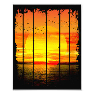 OCEAN SIMPLE SUNSET PHOTO PRINT