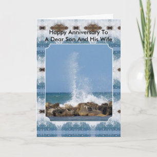 Ocean Son Wife Personalised Wedding Anniversary Card