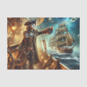 Ocean Space Pirate Steampunk Vintage Victorian Tissue Paper