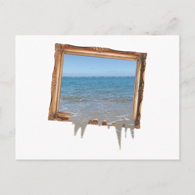 Ocean Spilling Out of Picture Frame Postcard (Front)