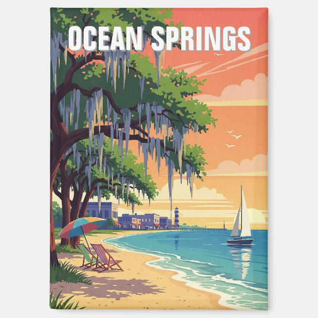 Ocean Springs Mississippi Travel Magnet (Front)
