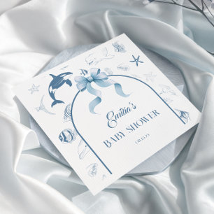 Ocean Sprinkles Blue Baby Shower Napkin