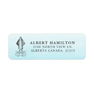 Ocean Squid   Personalised Return Address
