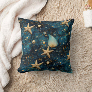 Ocean Starfish Pattern Throw Pillow