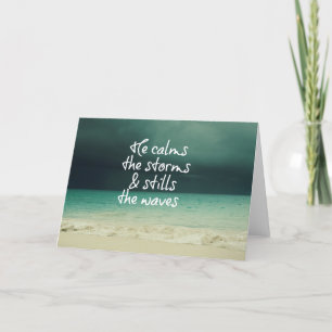 Ocean Storm with God Quote Card