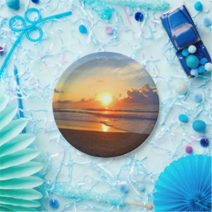 Ocean Sun Paper Plate