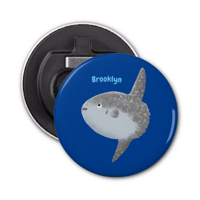 Ocean sunfish mola mola cute cartoon  bottle opener (Front)