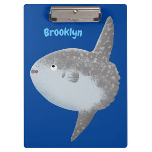 Ocean sunfish mola mola cute cartoon clipboard