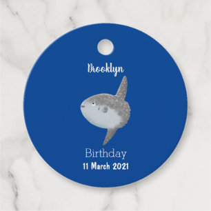 Ocean sunfish mola mola cute cartoon favour tags