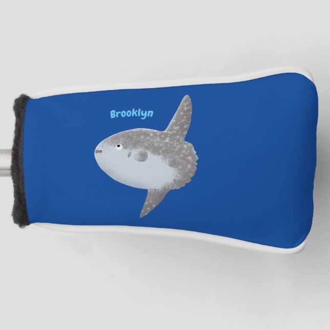 Ocean sunfish mola mola cute cartoon golf head cover (Front)
