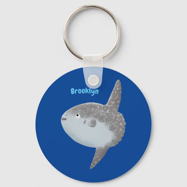 Ocean sunfish mola mola cute cartoon  key ring (Front)