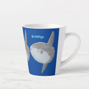 Ocean sunfish mola mola cute cartoon latte mug