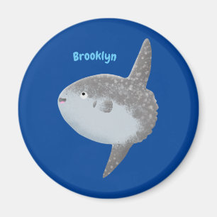 Ocean sunfish mola mola cute cartoon magnet