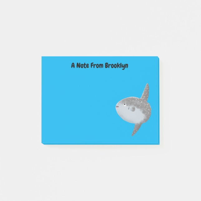 Ocean sunfish mola mola cute cartoon  post-it notes (Front)