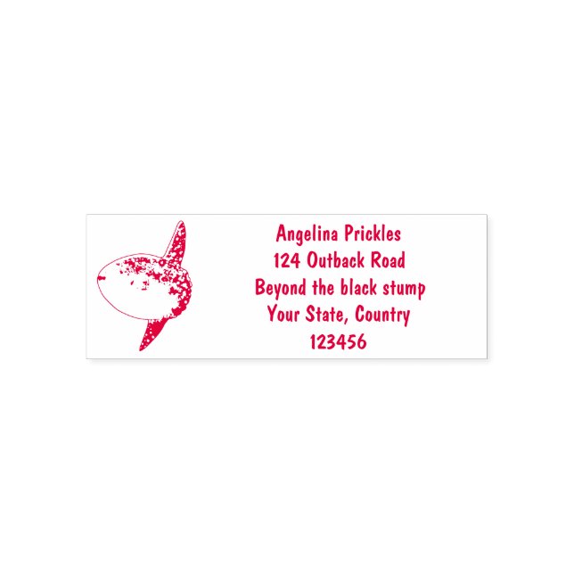 Ocean sunfish mola mola cute cartoon self-inking stamp (Design)