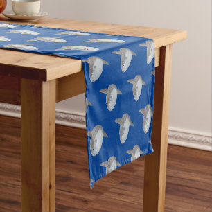 Ocean sunfish mola mola cute cartoon short table runner