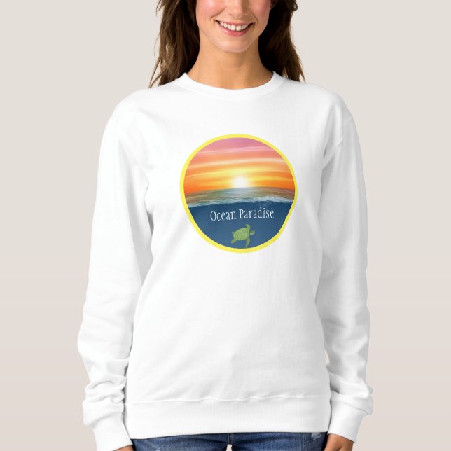 Ocean Sunrise and Turtle Sweatshirt (Front)