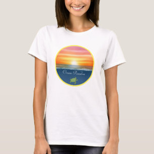 Ocean Sunrise and Turtle T-Shirt