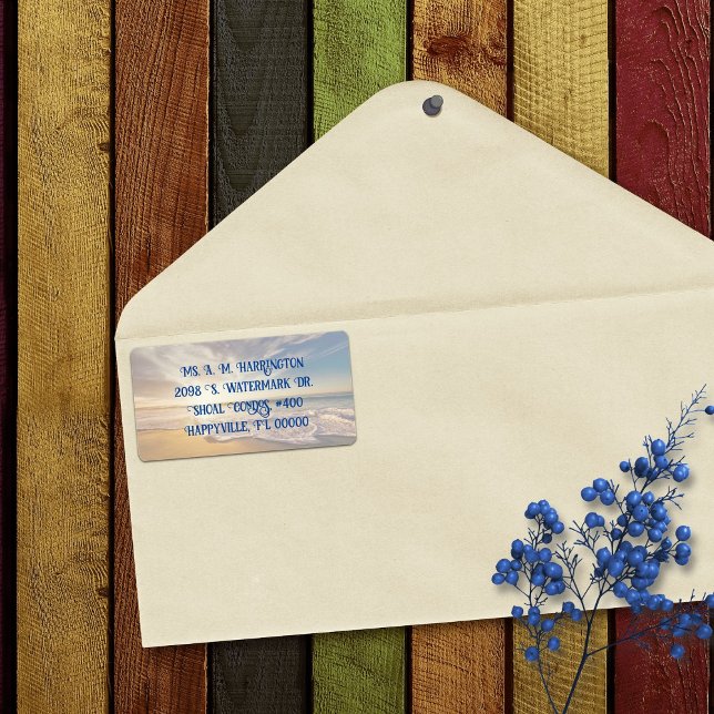 Ocean Sunrise Beach Scene Shipping Labels (Creator Uploaded)