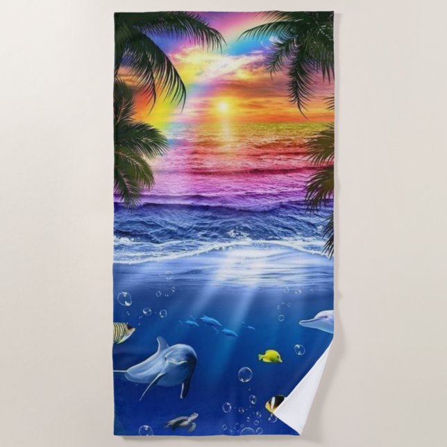 Ocean Sunrise Beach Towel (Front)
