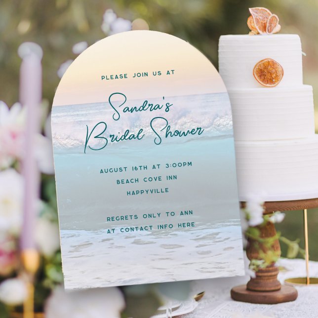 Ocean Sunrise Bridal Shower Invitations (Creator Uploaded)