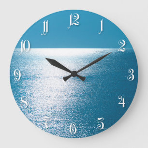 Ocean sunrise large clock