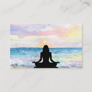 *~* Ocean Sunrise Mindfulness Yoga Meditation Business Card