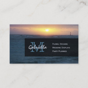 Ocean Sunrise : Monogram Business Cards